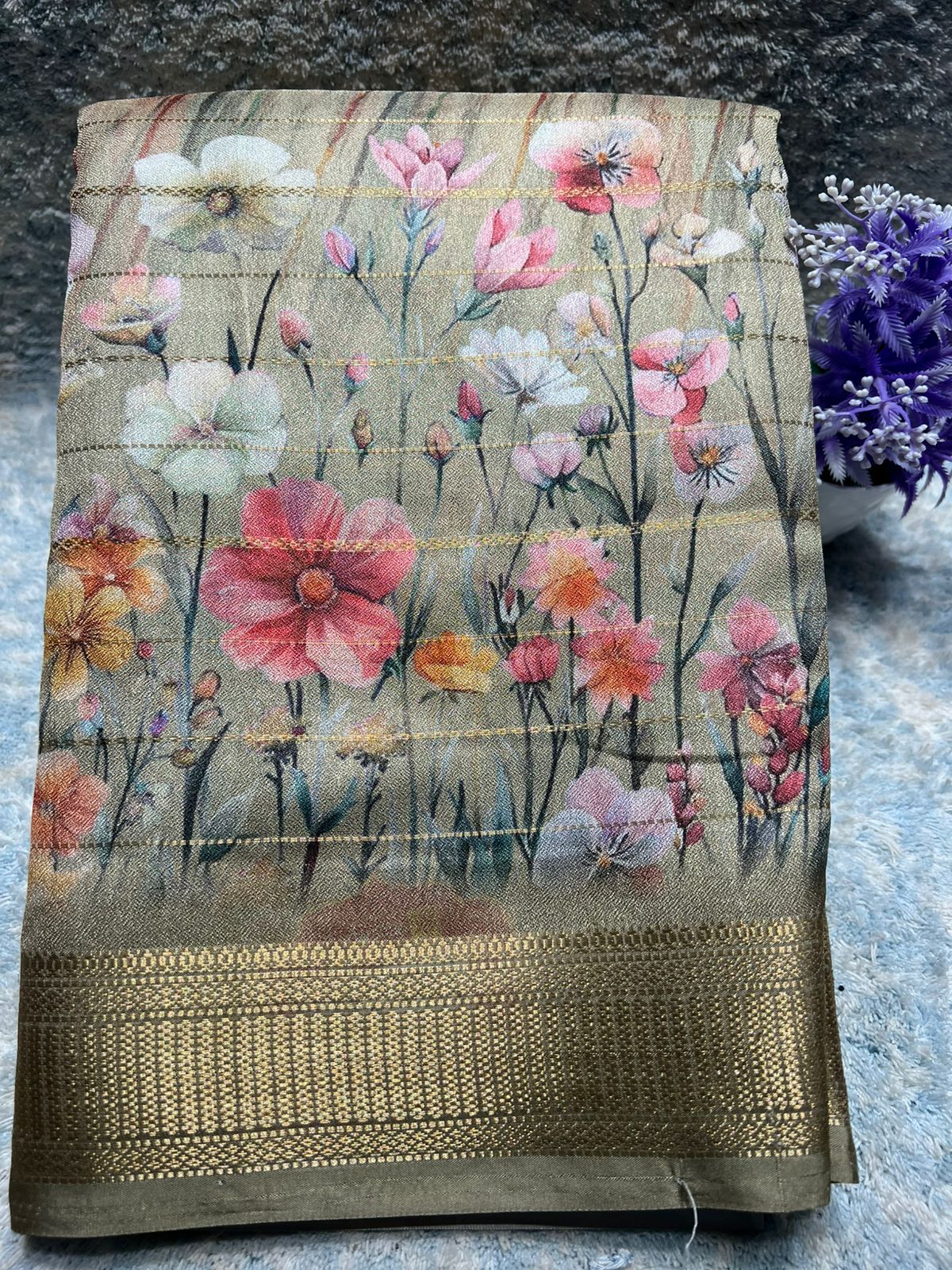 Pure Linen Silk Saree.