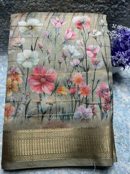 Pure Linen Silk Saree.