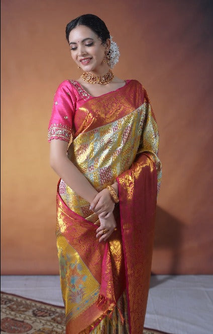 Pure Kanchipuram Silk Saree.