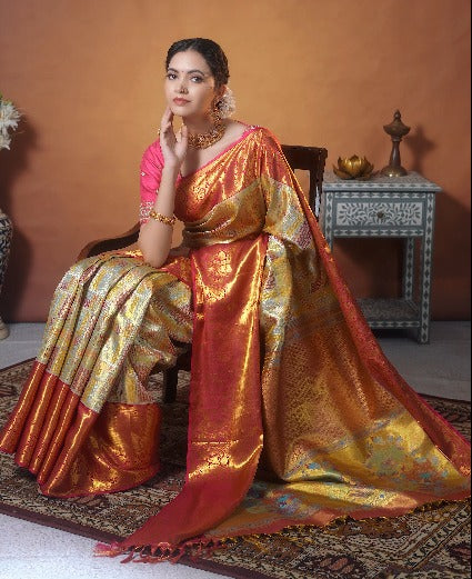 Pure Kanchipuram Silk Saree.