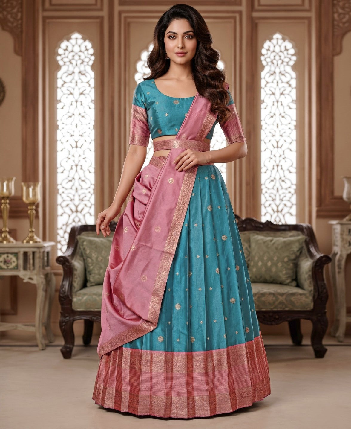 Latest Semi Stitched Lehenga Choli With Dupatta.
