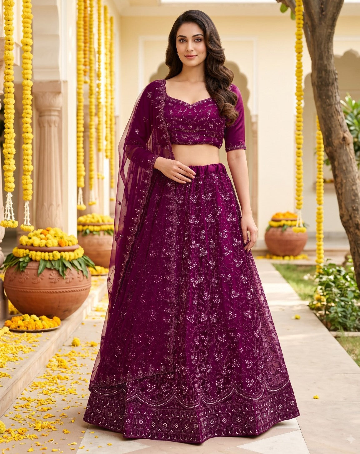 Latest Semi Stitched Lehenga Choli With Dupatta.