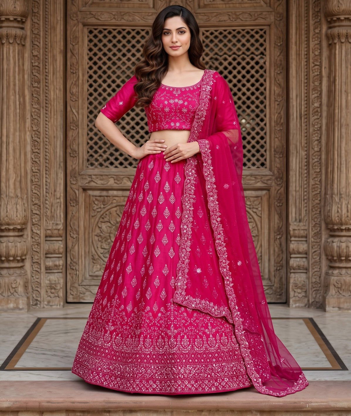 Latest Semi Stitched Lehenga Choli With Dupatta.