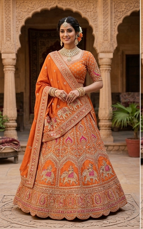 Latest Semi Stitched Velvet Lehenga Choli With Dupatta.