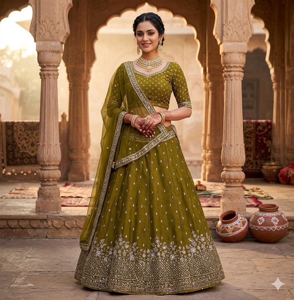 Latest Semi Stitched Lehenga Choli With Dupatta.