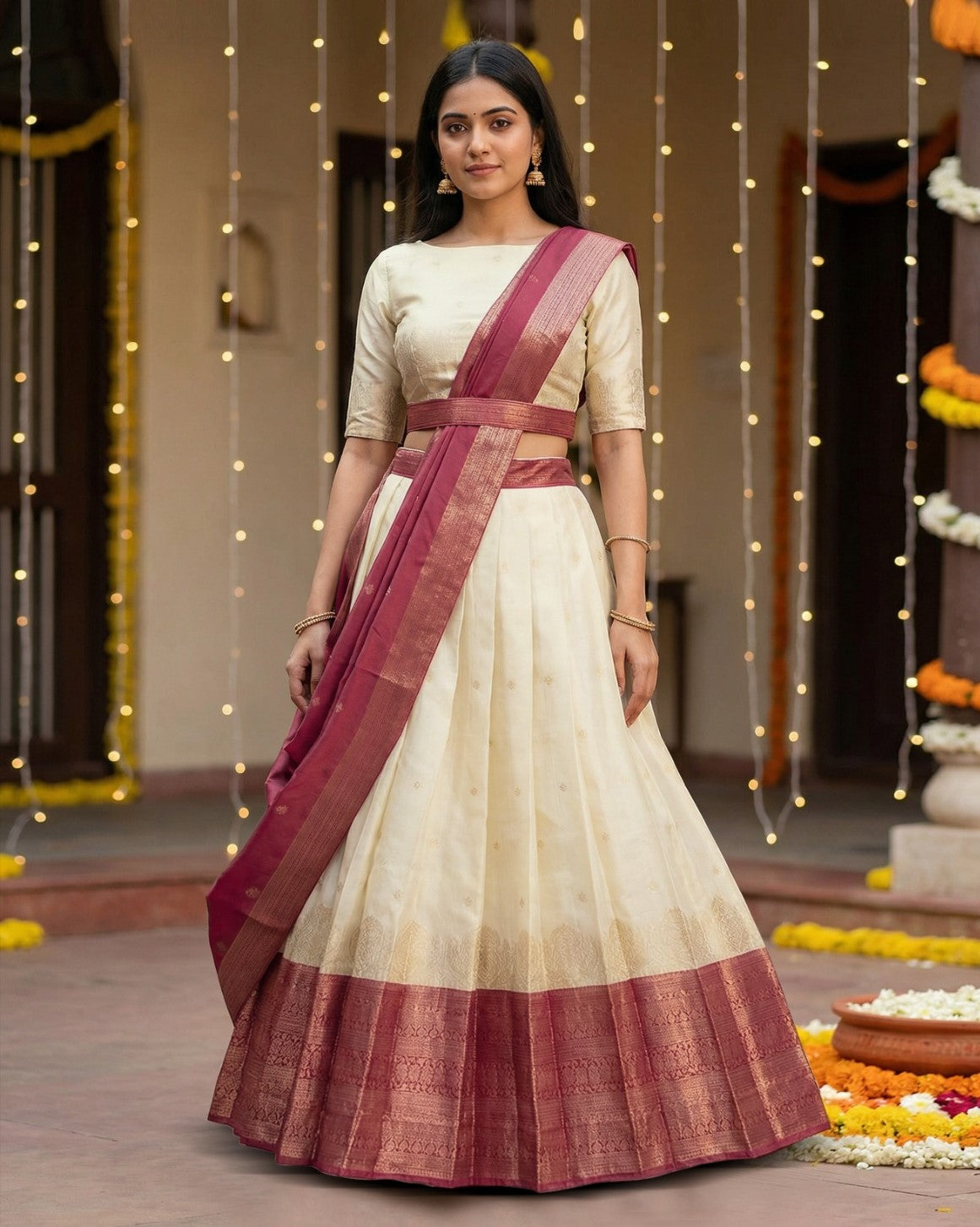 Latest Semi Stitched Lehenga Choli With Dupatta.