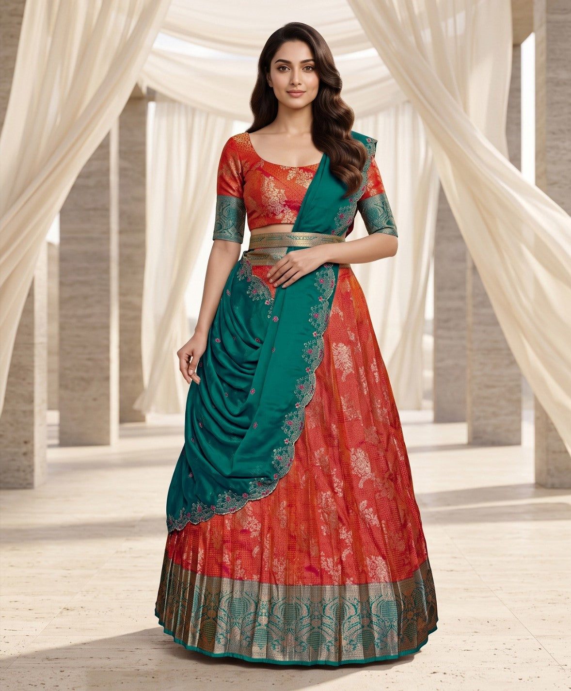 Latest Semi Stitched Lehenga Choli With Dupatta.