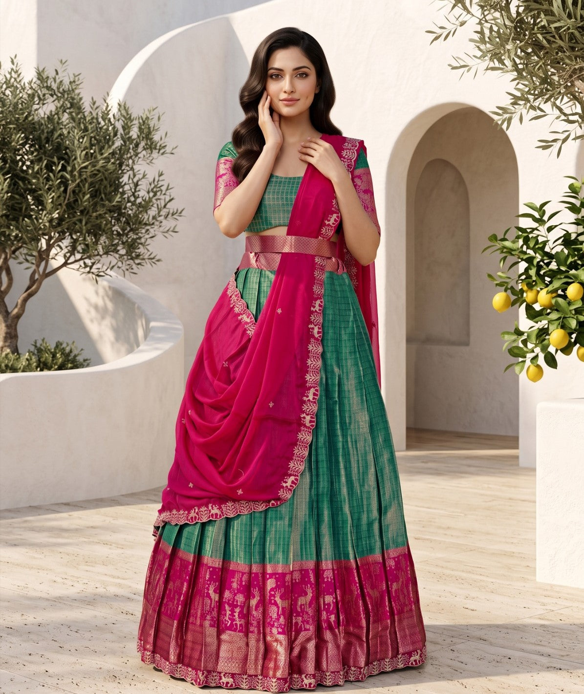 Latest Semi Stitched Lehenga Choli With Dupatta.
