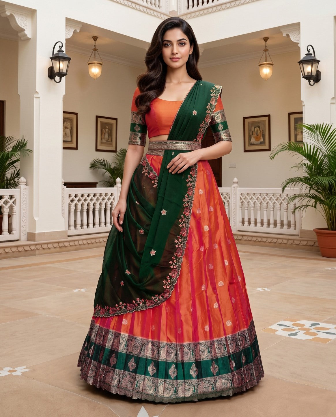 Latest Semi Stitched Lehenga Choli With Dupatta.