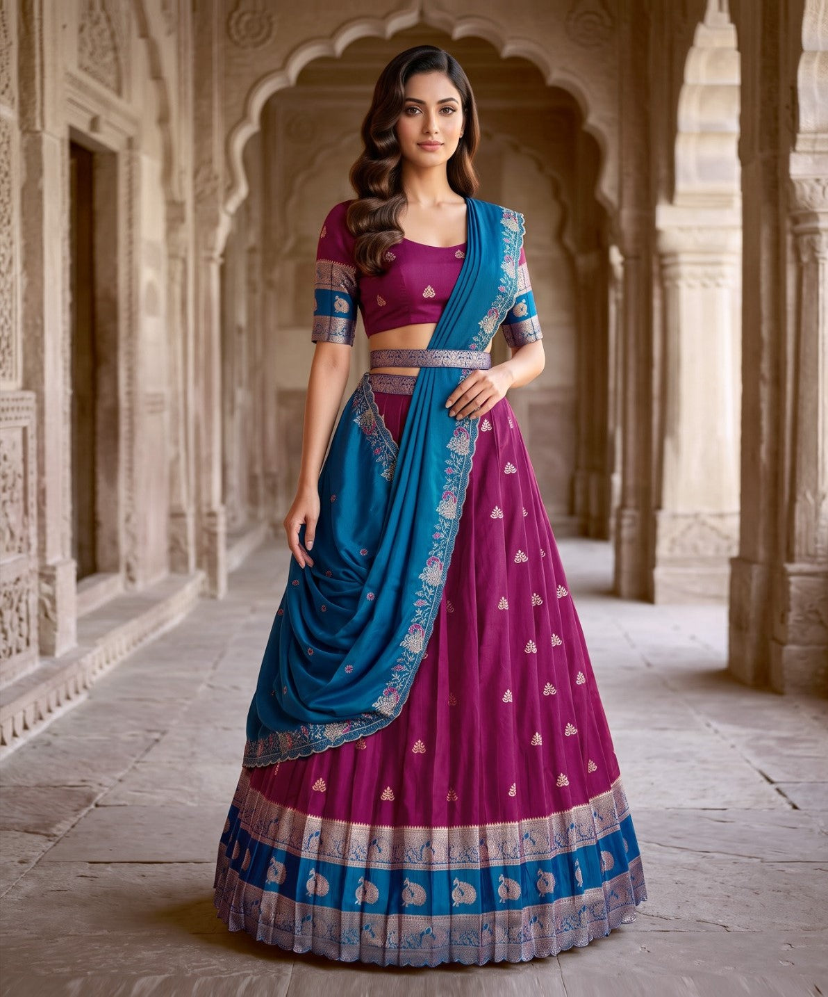 Latest Semi Stitched Lehenga Choli With Dupatta.