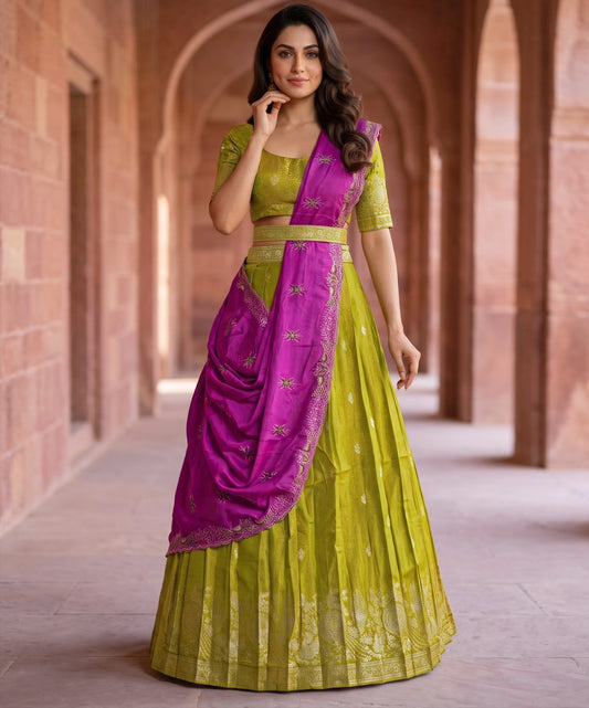 Latest Semi Stitched Lehenga Choli With Dupatta.