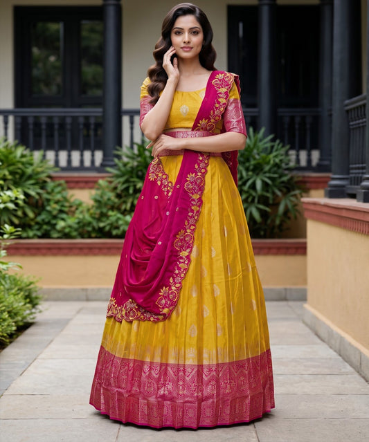 Latest Semi Stitched Lehenga Choli With Dupatta.