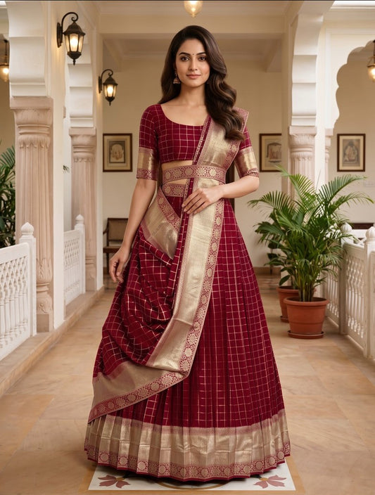 Latest Semi Stitched Lehenga Choli With Dupatta.