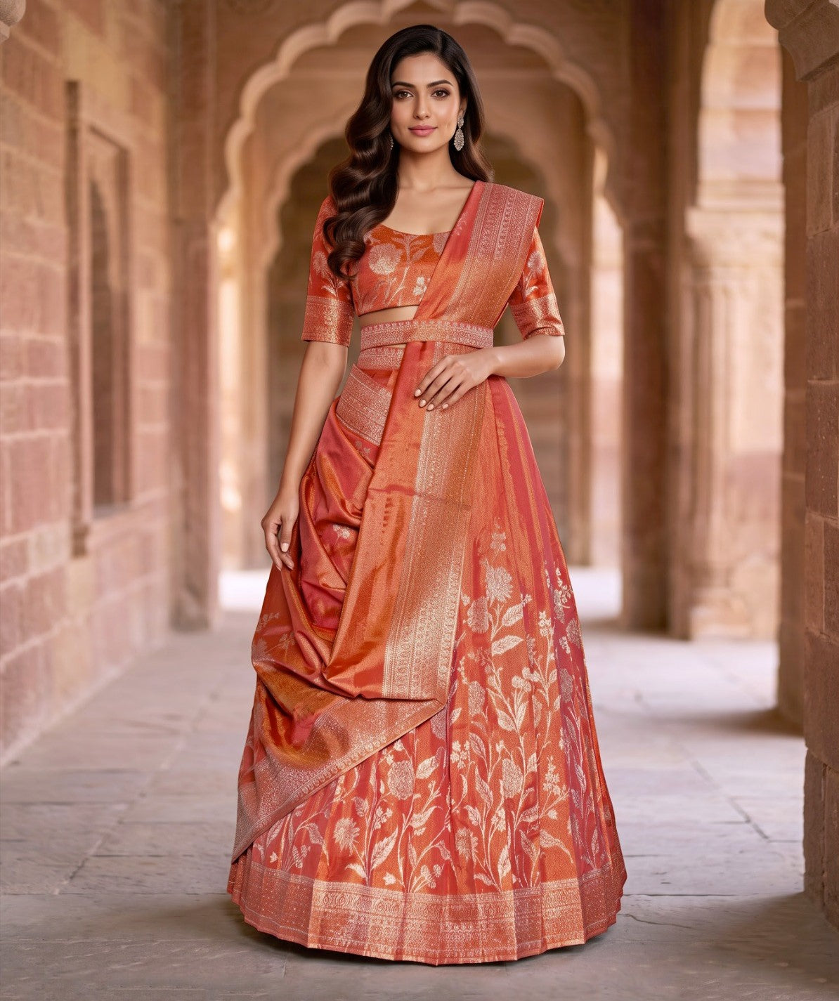 Latest Semi Stitched Lehenga Choli With Dupatta.