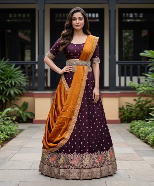 Latest Semi Stitched Lehenga Choli With Dupatta.