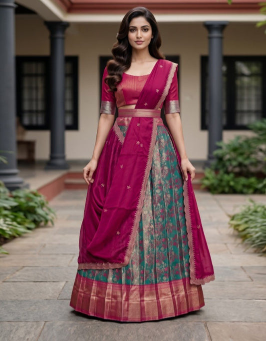 Latest Semi Stitched Lehenga Choli With Dupatta.