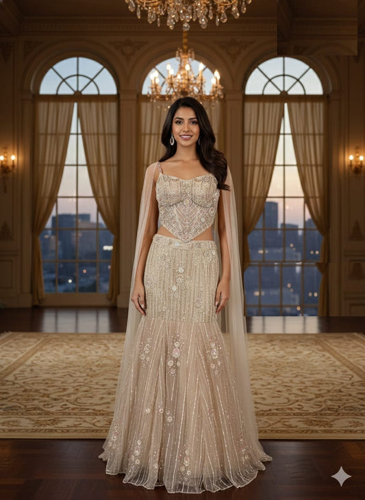 Party Wear Ready To Wear  Fish Cut Lehenga