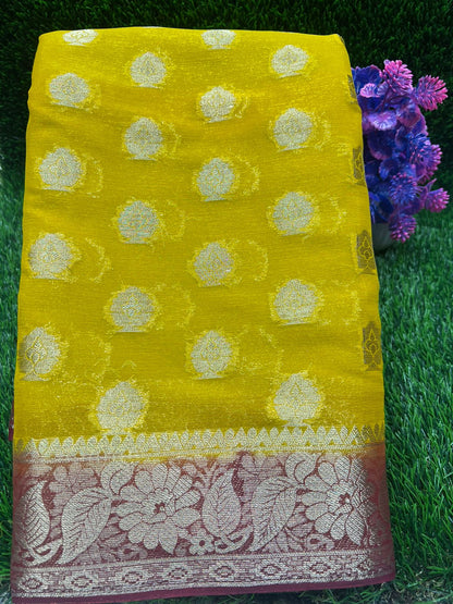 Artificial / Mix Crape Sarees ( Semi Crape )