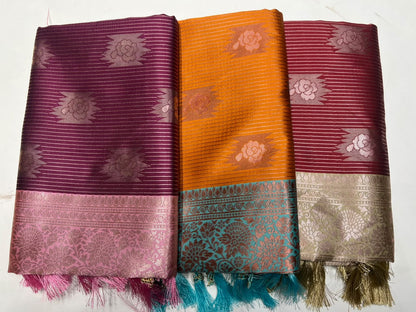 Combo Offer Get 3  Art Silk Saree's At 1099/-