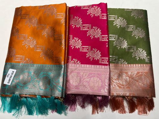 Combo Offer Get 3  Art Silk Saree's At 1099/-