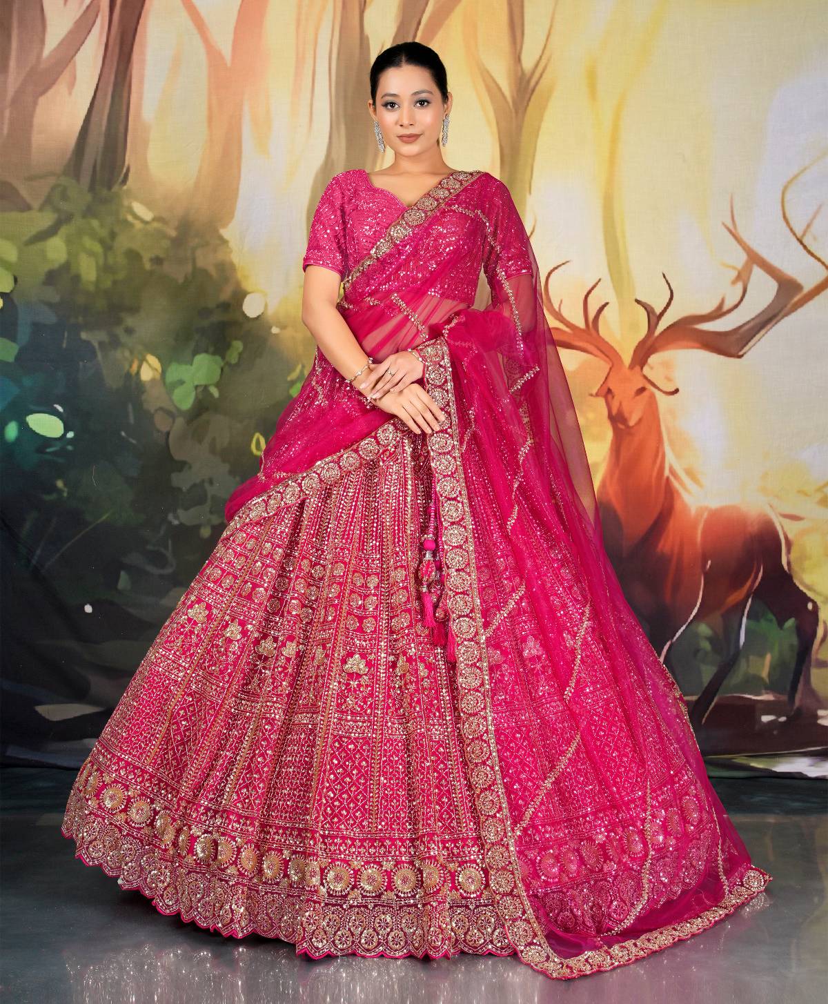 Latest Semi Stitched Netted Lehenga Choli With Dupatta.