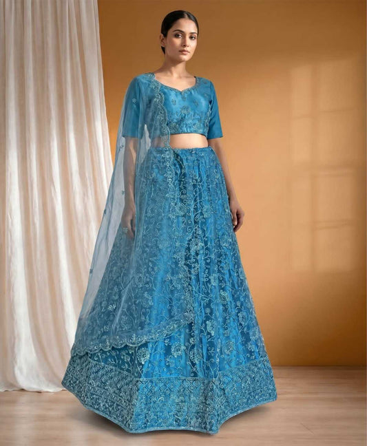 Latest Netted Semi Stitched Lehenga Choli With Dupatta