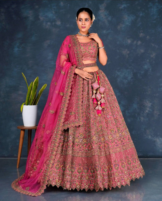 Latest Semi Stitched Netted Lehenga Choli With Dupatta.