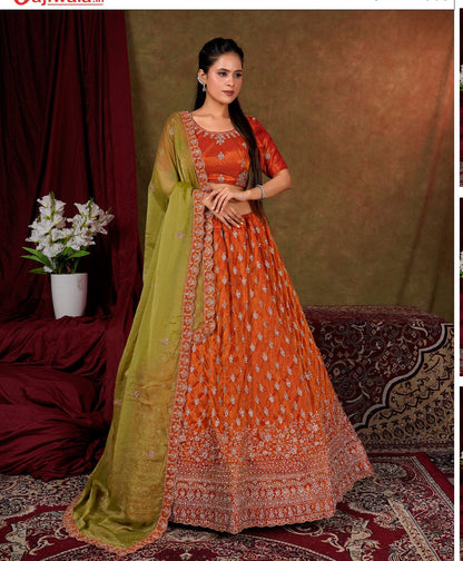 Latest Semi Stitched Lehenga Choli With Dupatta.