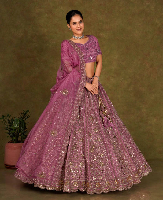 Latest Semi Stitched Netted Lehenga Choli With Dupatta.