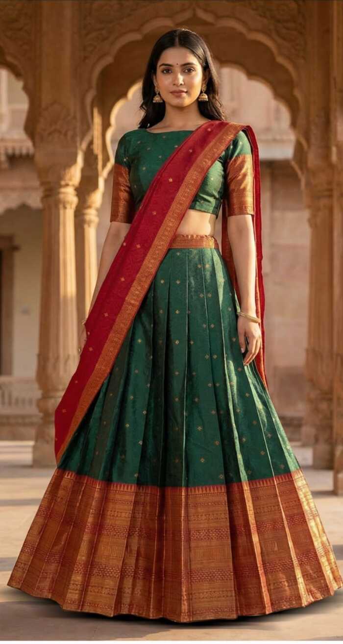 Latest Banarasi Semi Stitched Lehenga Choli With Dupatta