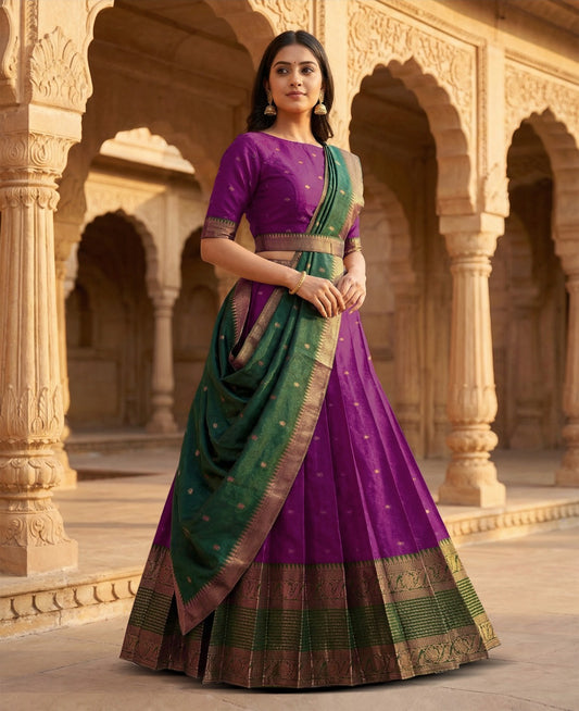 Latest Banarasi Semi Stitched Lehenga Choli With Dupatta