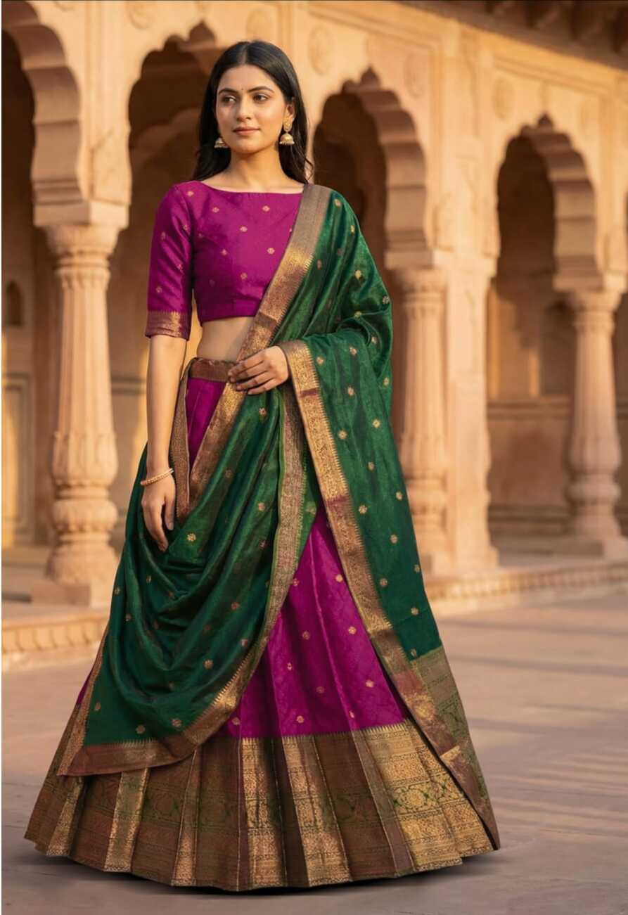 Latest Banarasi Semi Stitched Lehenga Choli With Dupatta