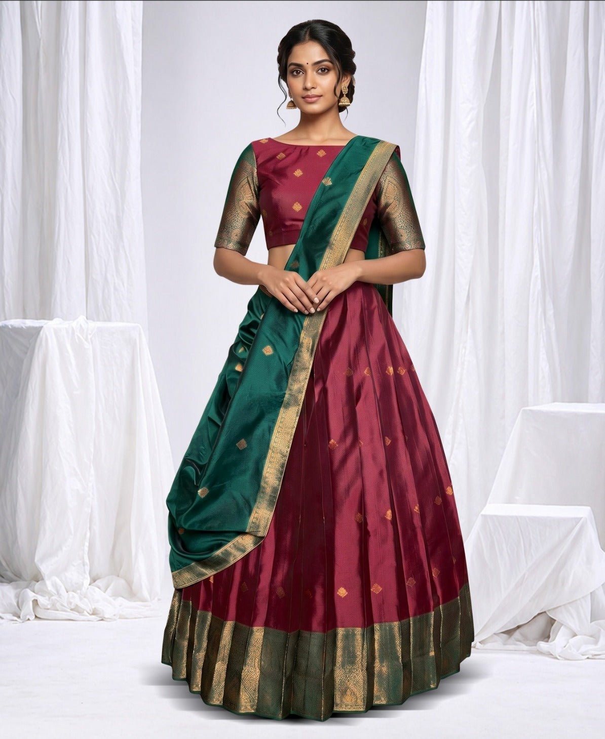 Latest Banarasi Semi Stitched Lehenga Choli With Dupatta