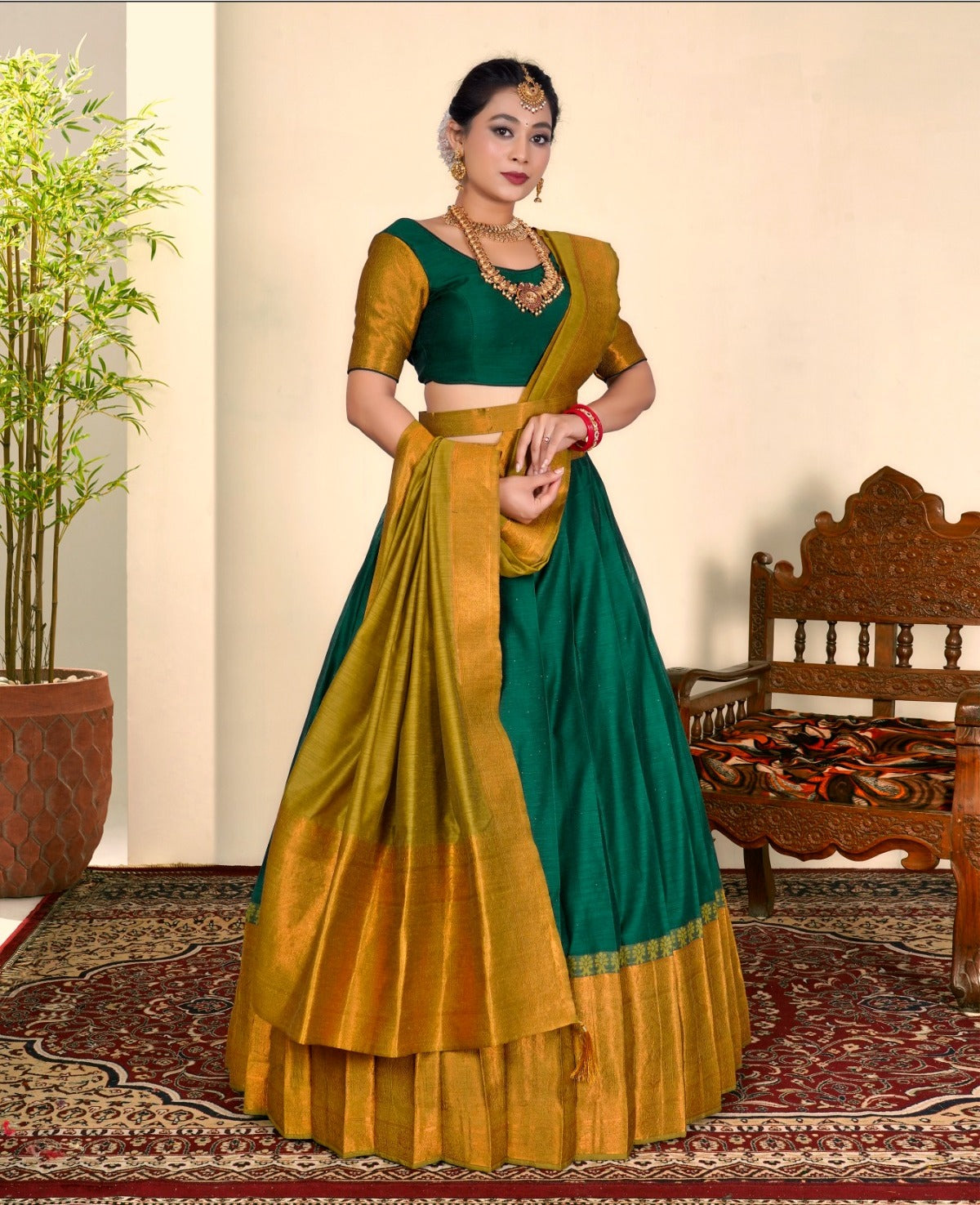 Latest Banarasi Semi Stitched Lehenga Choli With Dupatta
