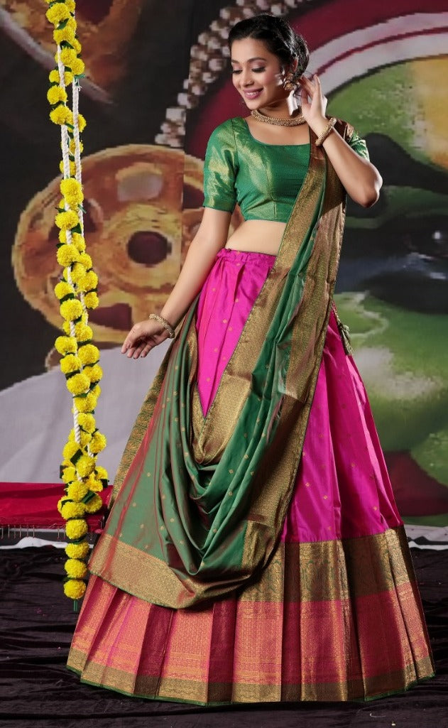 New Semi Stitiched Banarasi Lehenga Choli