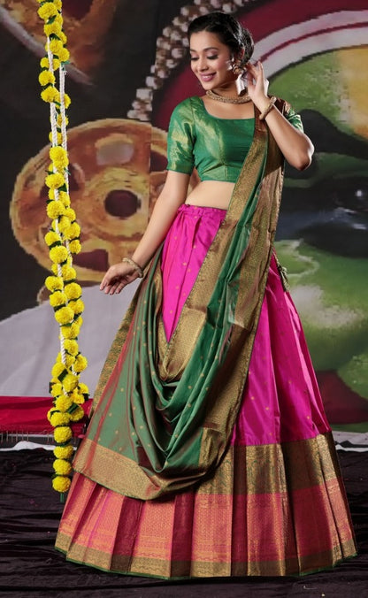 New Semi Stitiched Banarasi Lehenga Choli