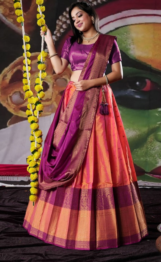 New Semi Stitiched Banarasi Lehenga Choli