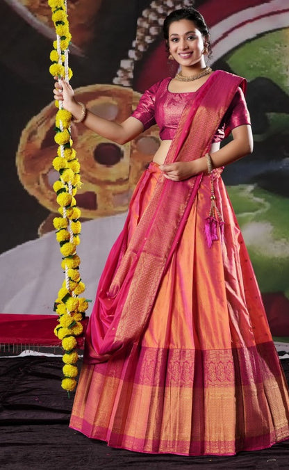 New Semi Stitiched Banarasi Lehenga Choli