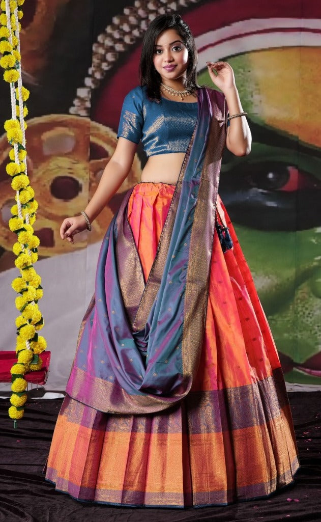 New Semi Stitiched Banarasi Lehenga Choli