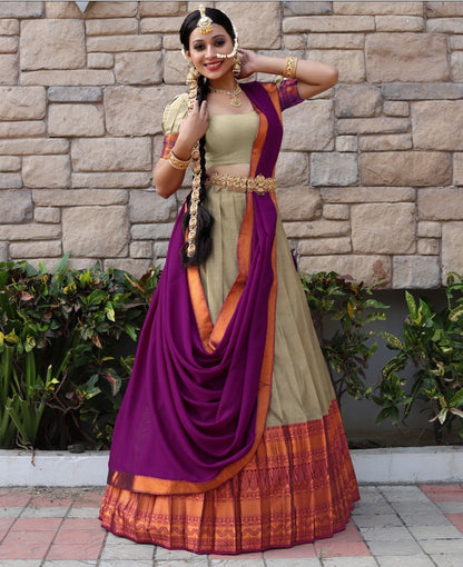 New Wedding and Festival Semi Stitiched Banarasi Lehenga Choli