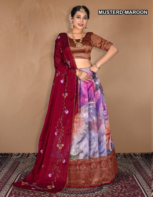 Latest Semi Stitched Lehenga Choli With Dupatta.