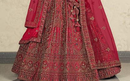 New Semi Stitiched Velvet Bridal Lehenga Choli