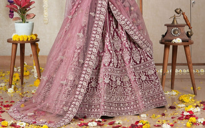 New Semi Stitiched Velvet Bridal Lehenga Choli