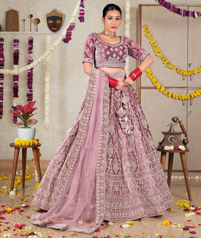 New Semi Stitiched Velvet Bridal Lehenga Choli