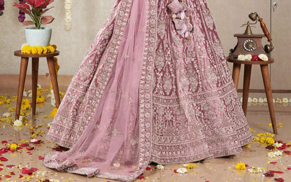 New Semi Stitiched Velvet Bridal Lehenga Choli
