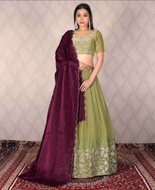 Latest Semi Stitched Lehenga Choli With Dupatta.