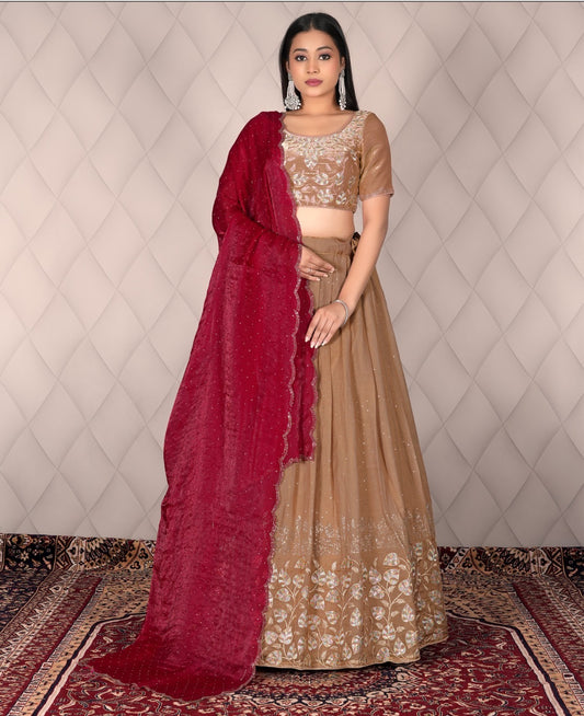 Latest Semi Stitched Lehenga Choli With Dupatta.