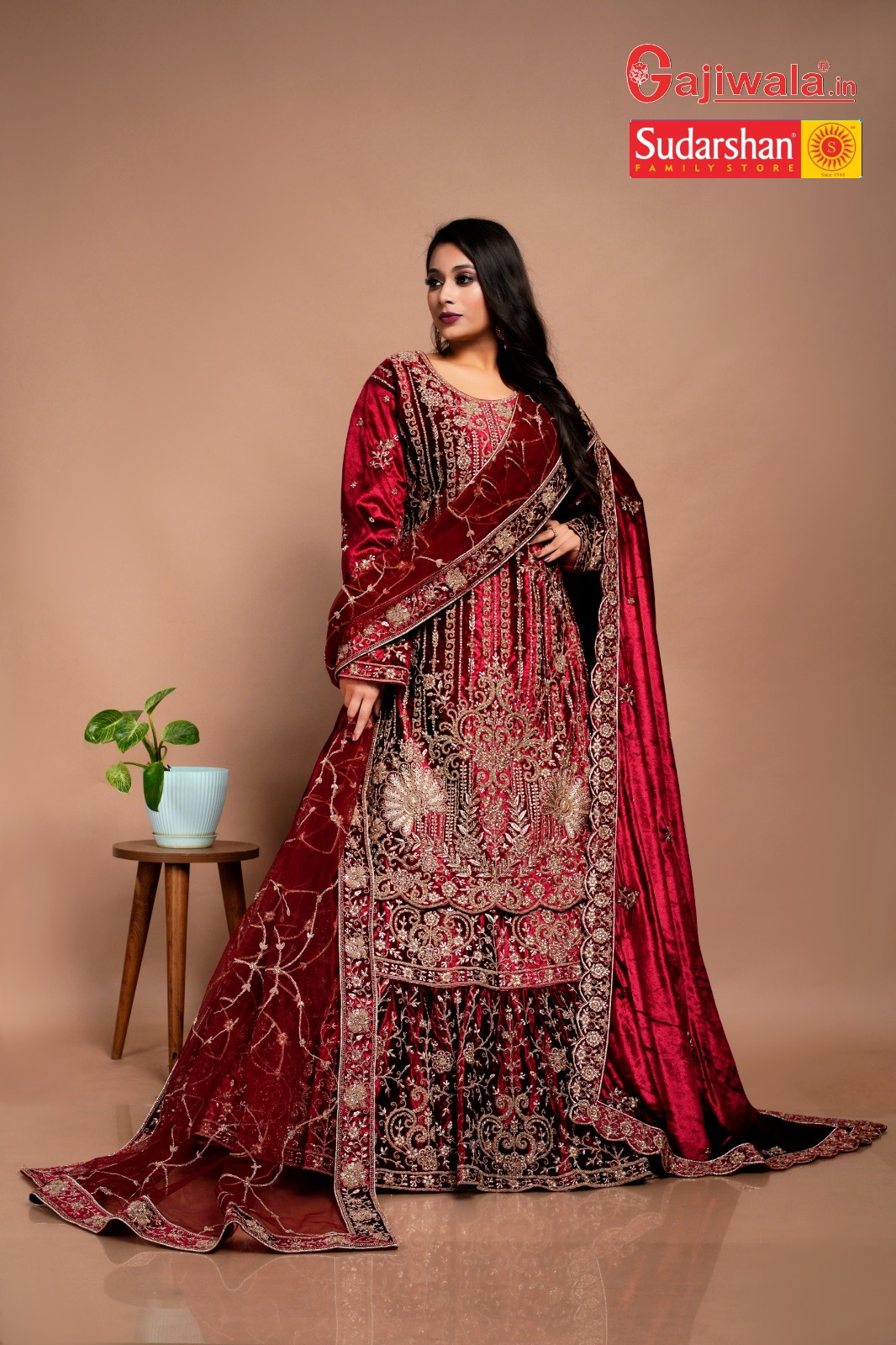 Bridal Kameez with Gharara & Dupatta
