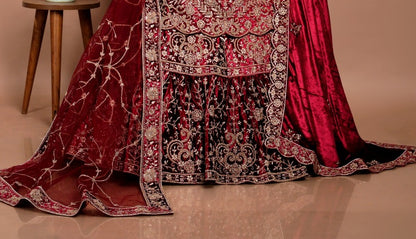 Bridal Kameez with Gharara & Dupatta