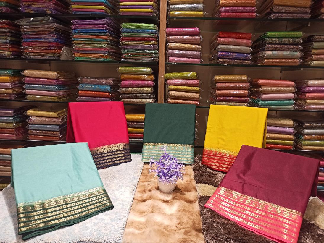 Artificial / Mix Crape Sarees ( Semi Crape )